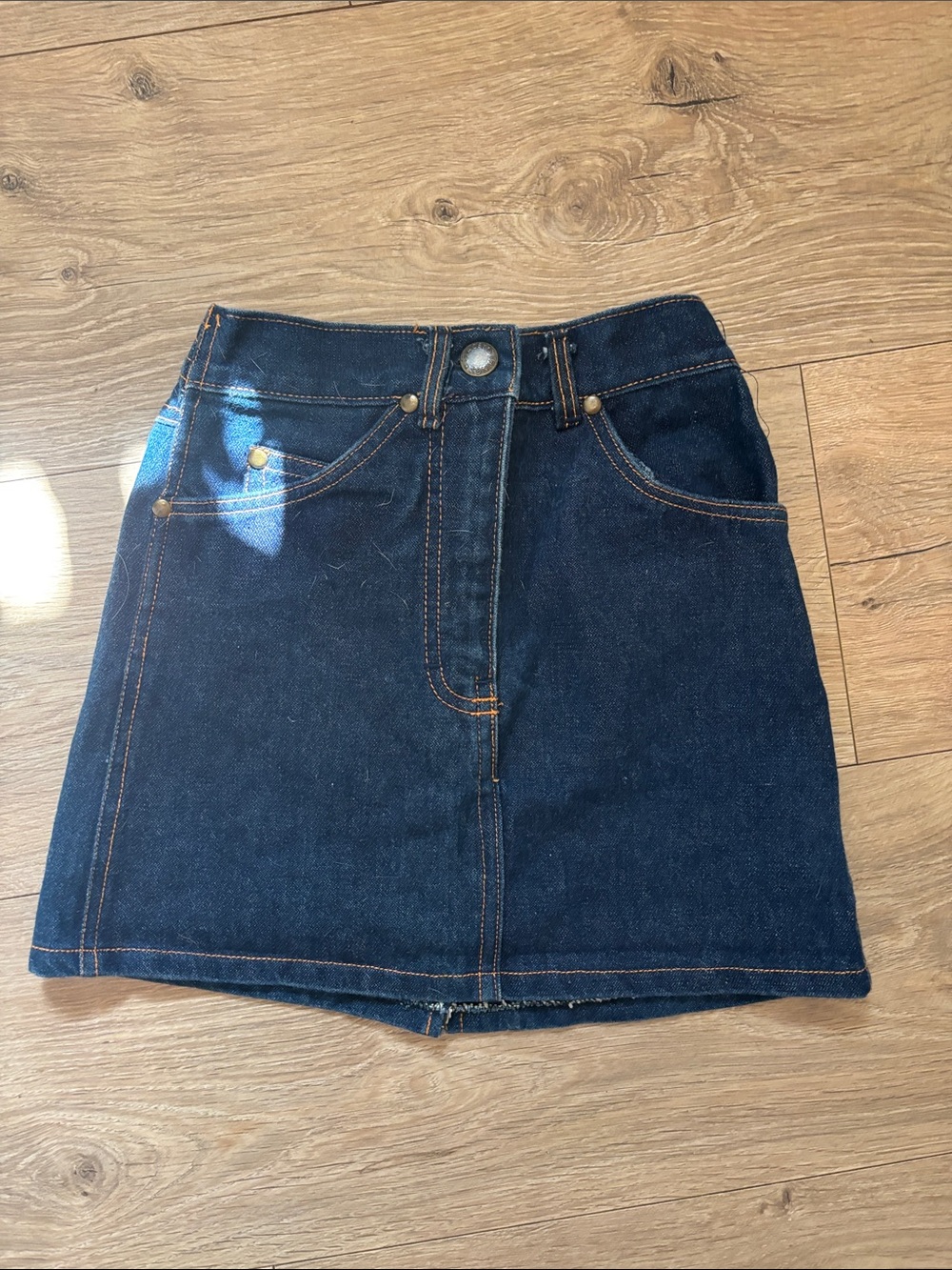 Classic Dark Blue Denim Mini Skirt - Girl’s